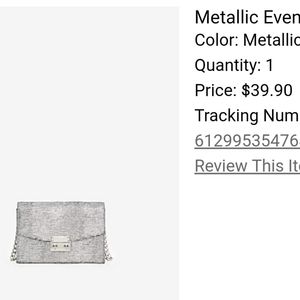 New metallic cross body purse